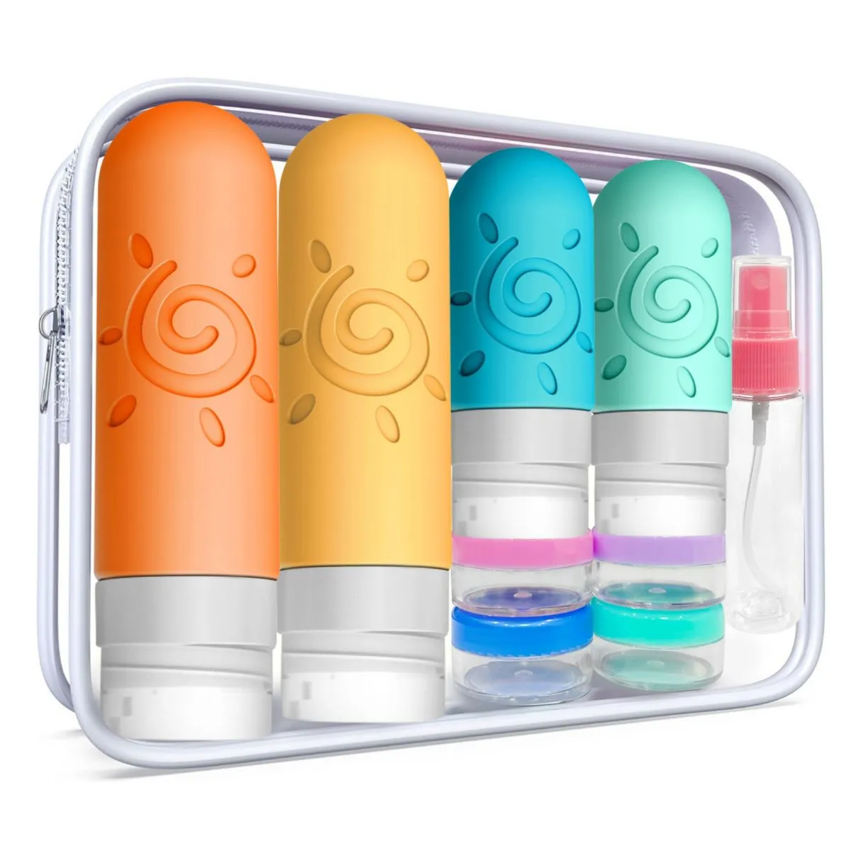 Travel Toiletries Bottles Set 18 pieces Leakproof Silicone Containers