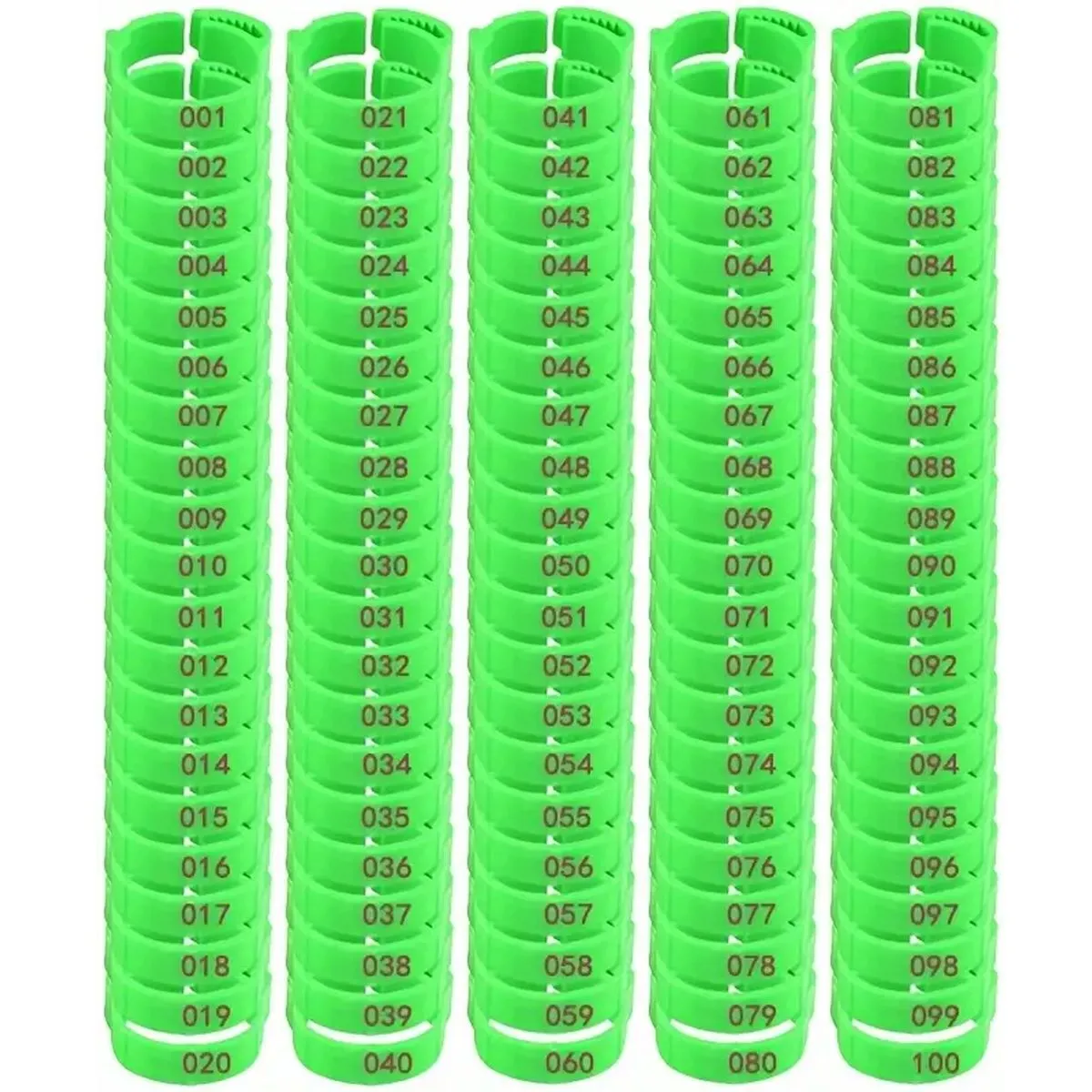 100Pcs Chicken Leg Bands Adjustable Number Snap on Poultry Leg Bands - Green
