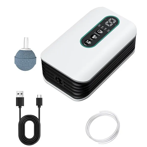 Aquarium Air Pump - Rechargeable Battery Oxygen Pump,Six-speed adjustment