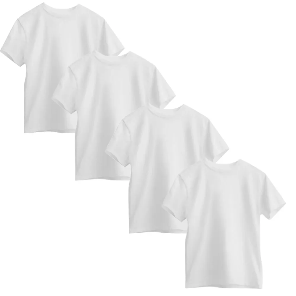 Fashion Adult Basic Plain White Cotton T-Shirts Set Of 4