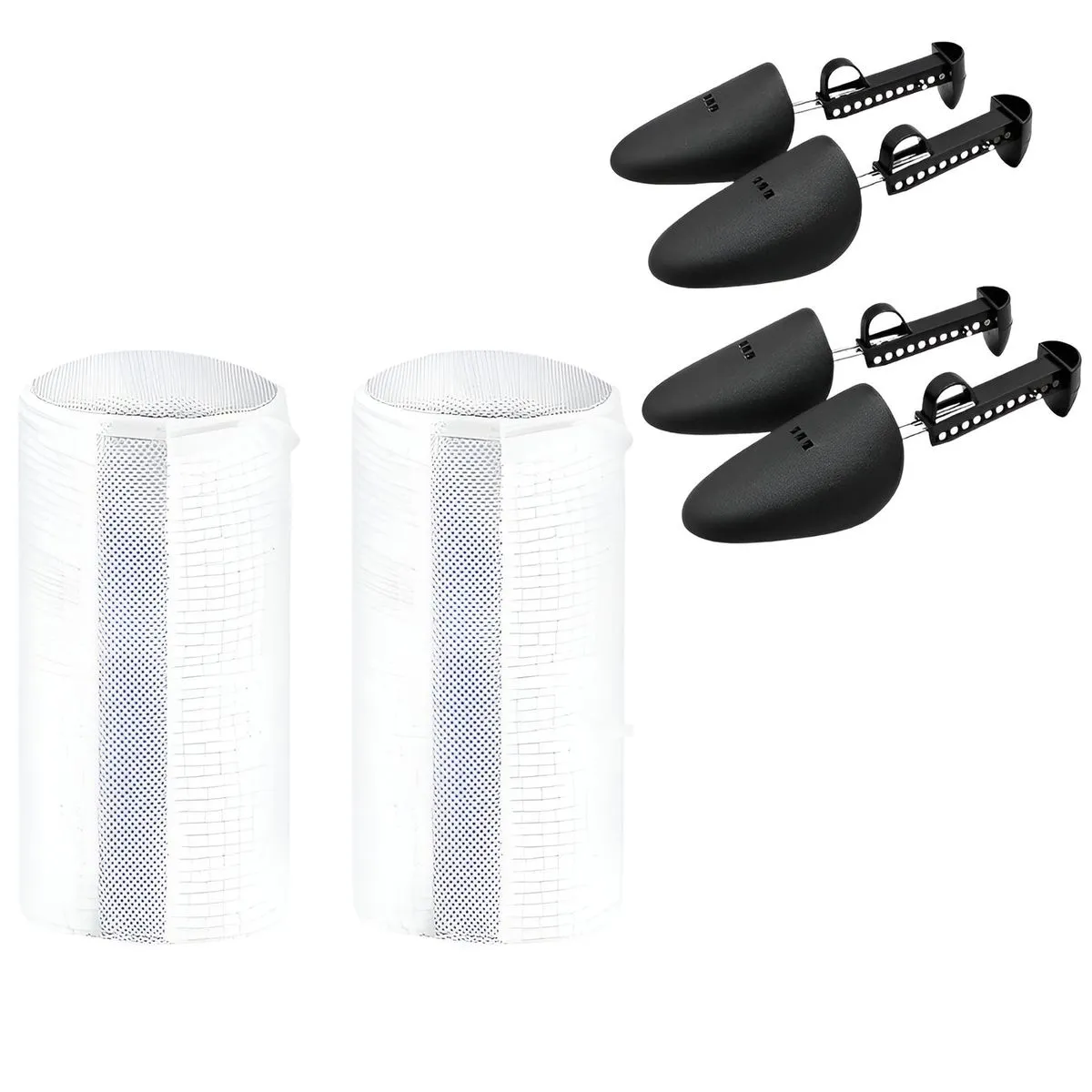 Polyester Shoe Washing Bags with Shoe Support Racks - White - 32cm