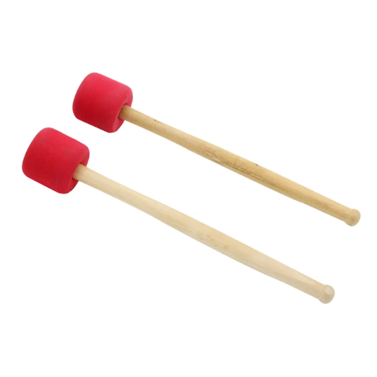 2 Pcs Bass Drum Sticks Foam Bass Drum Hammers Bass Drumsticks Red