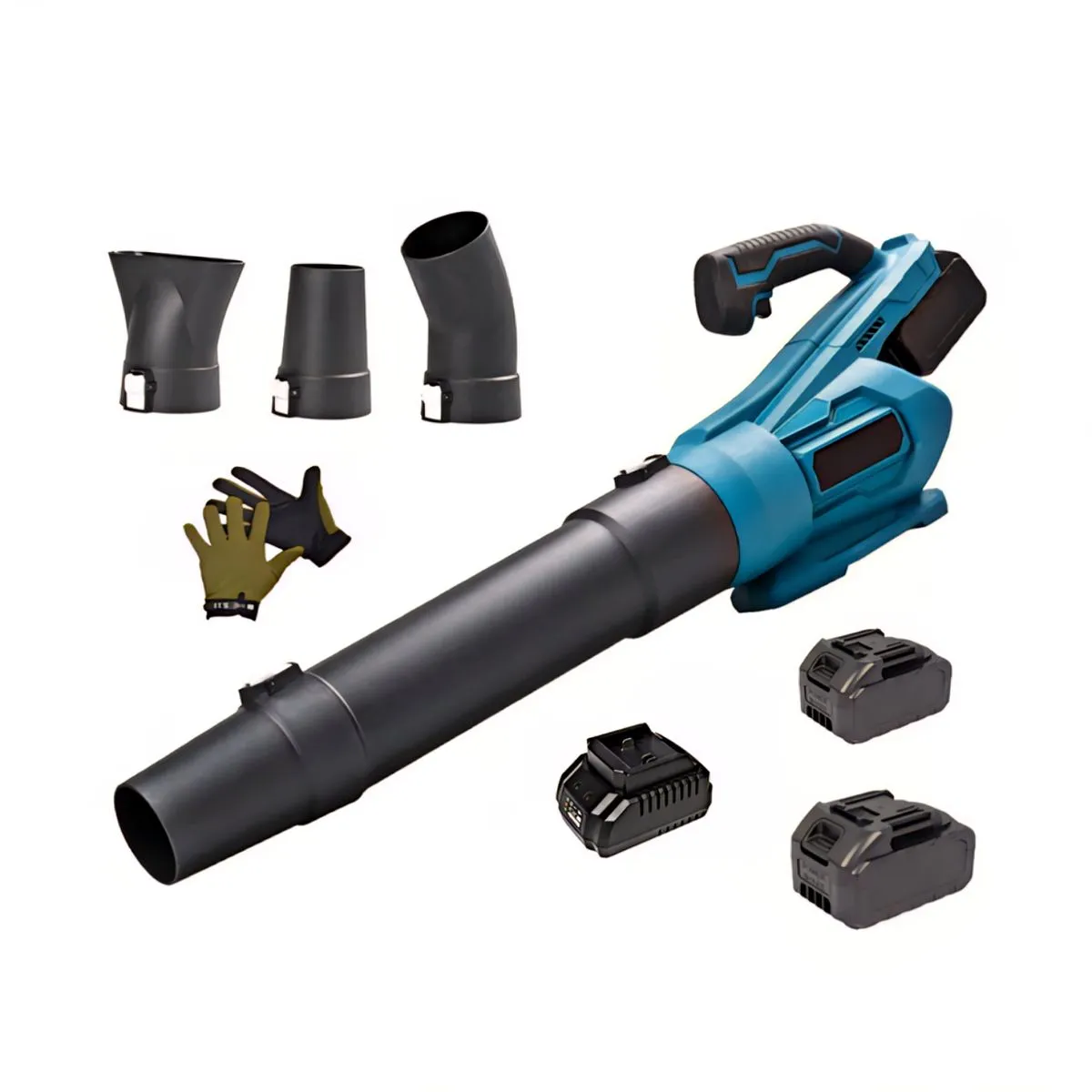 82CM 2-IN-1 Cordless Power Leaf Blower With Gloves, 2 Batteries & Charger