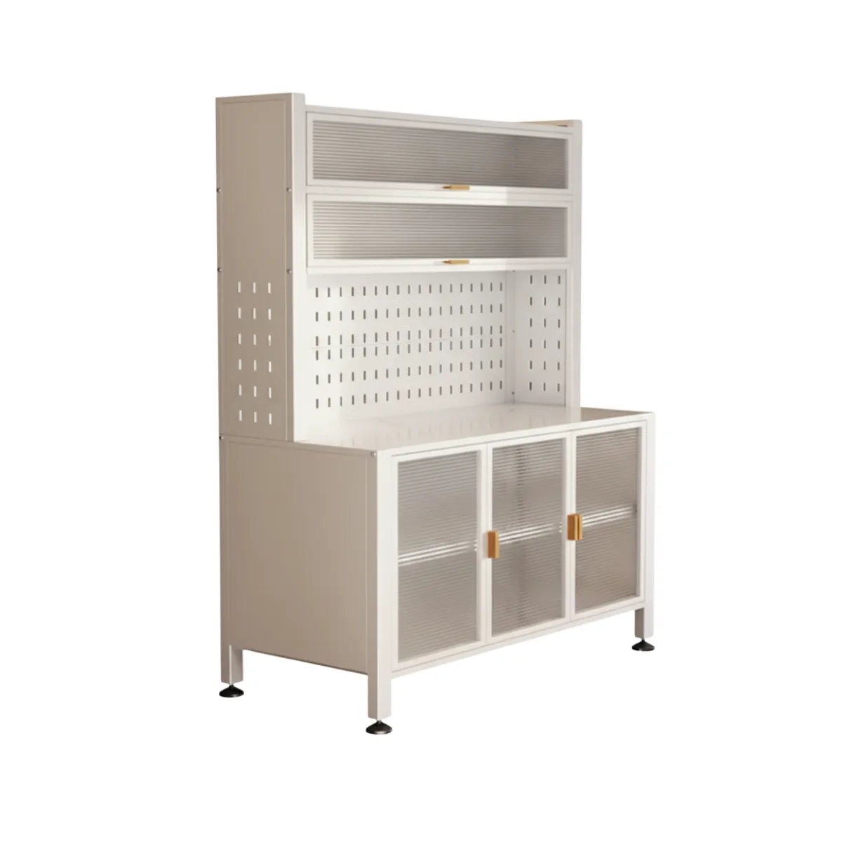 Heavy-Duty Kitchen Organiser Cabinet - Freestanding (120x42x160cm) - White