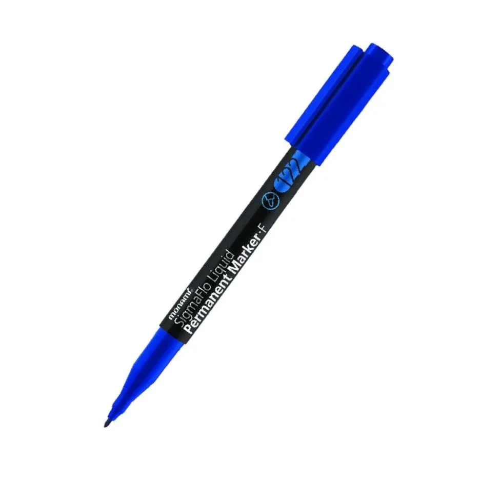 Monami - SigmaFlo 122 Permanent Marker Fine x 2 - Blue