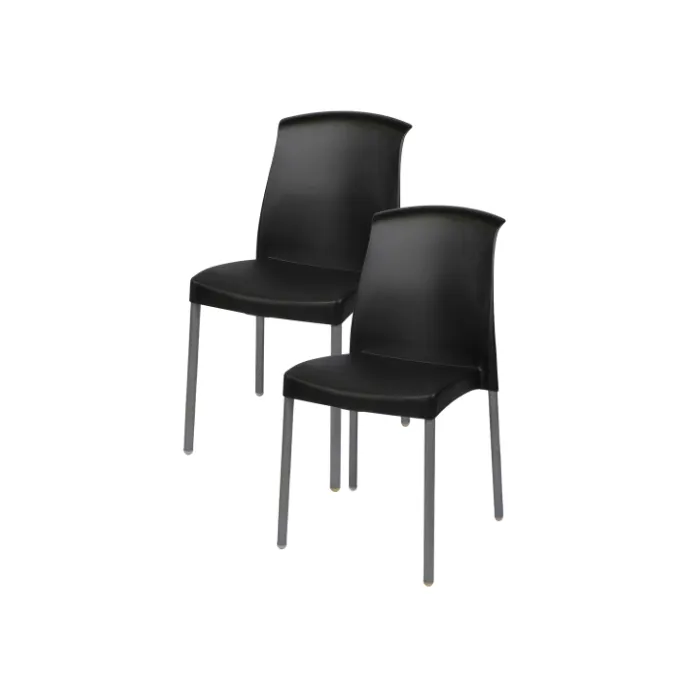 Jenny Plastic Chairs - 2 Pack - Black
