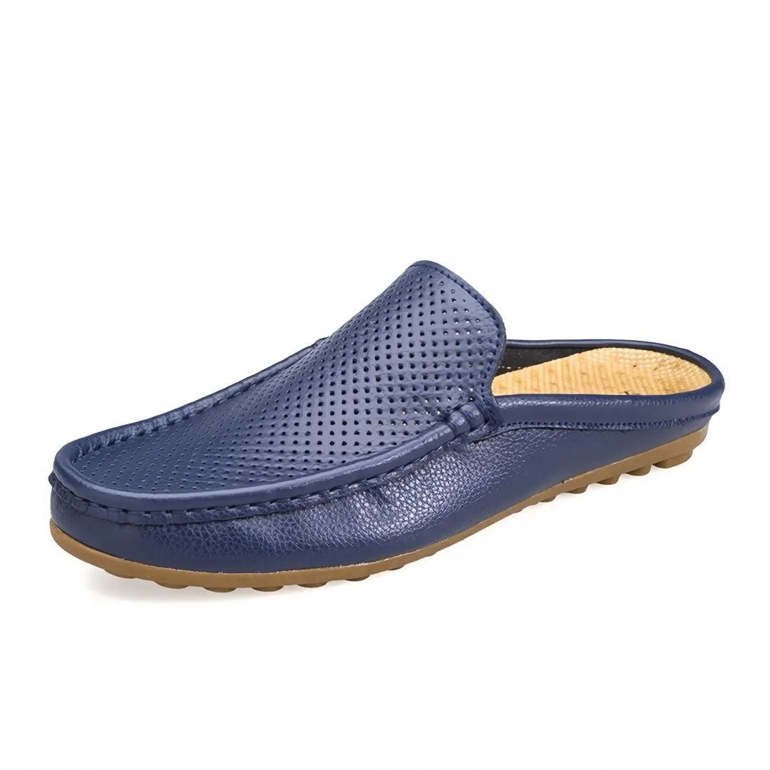 Men's Genuine Leather Loafer Moccasin Slippers - Breathable