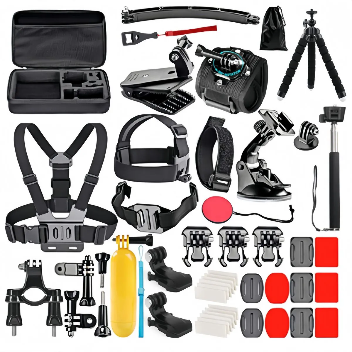 50 In 1 Camera Accessories Kit With Bottom Glue Compatible With GOPRO HERO
