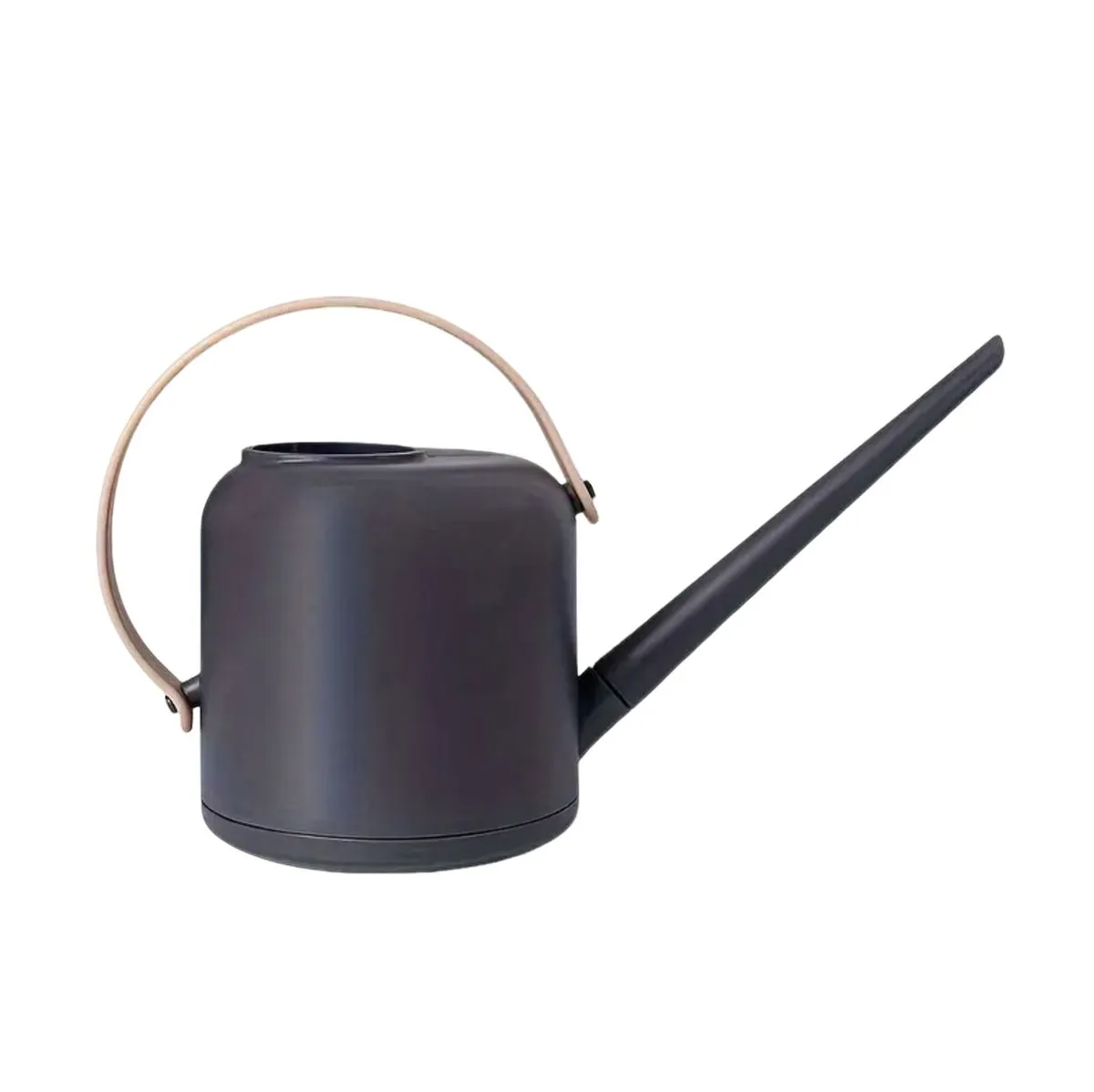 1-Piece Black Durable 1.7L Plastic Watering Can with Long Spout - Black