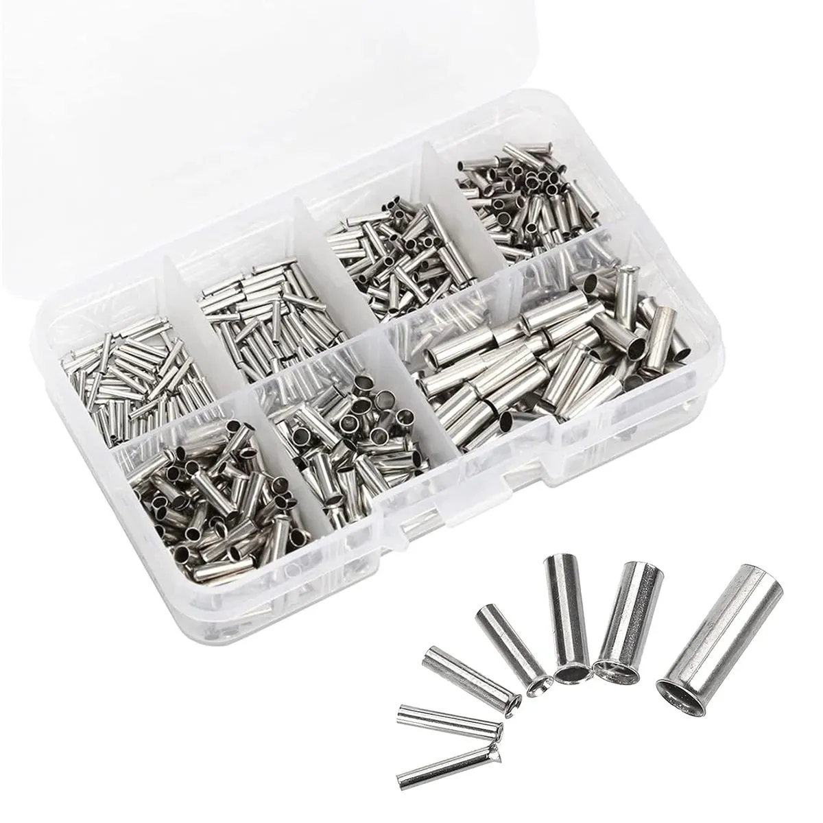 600 Piece 7 Sizes Wire Ferrules Kits Tinned Copper Crimp Connector