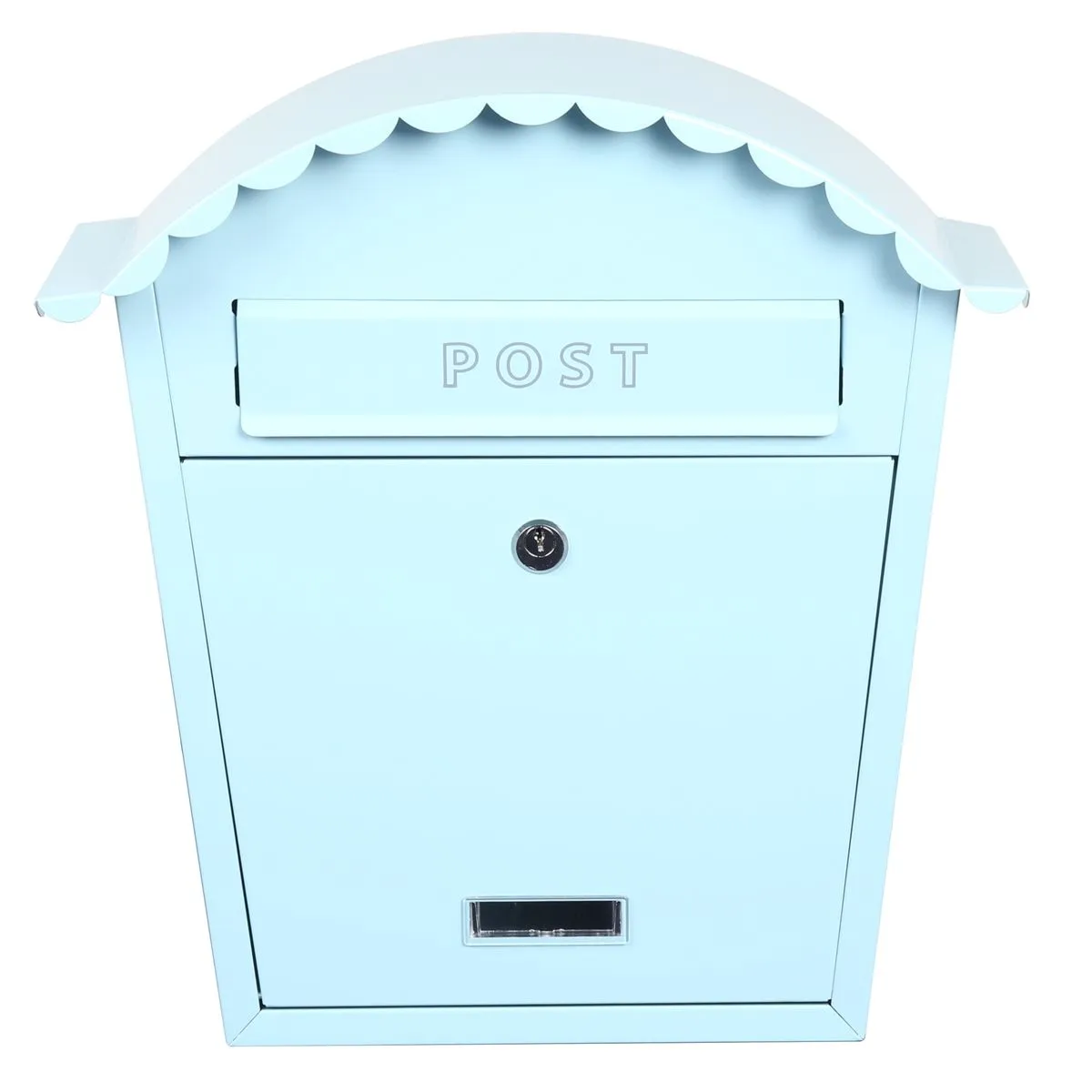 EMtronics Wall Mountable Stainless Steel Mail Post Box - Weather Resistant - Aqua Blue