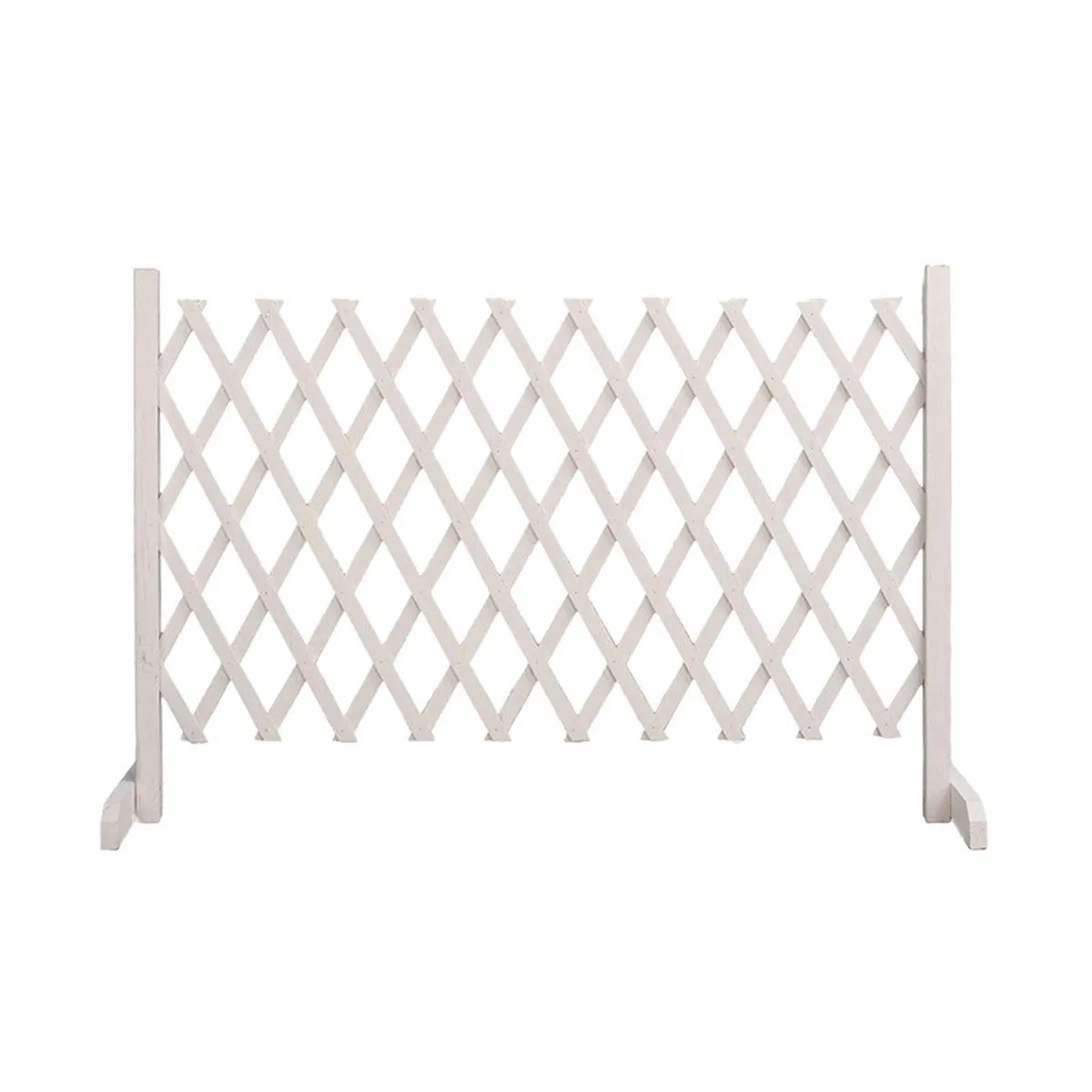 200x70cm Expandable Wooden Lattice Fence Garden Trellis White