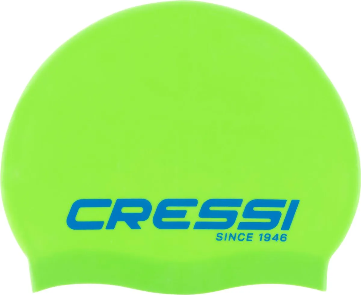 Cressi Ricky Junior Swim Cap - Kids Silicone, Chlorine Resistant and Durable - Blue