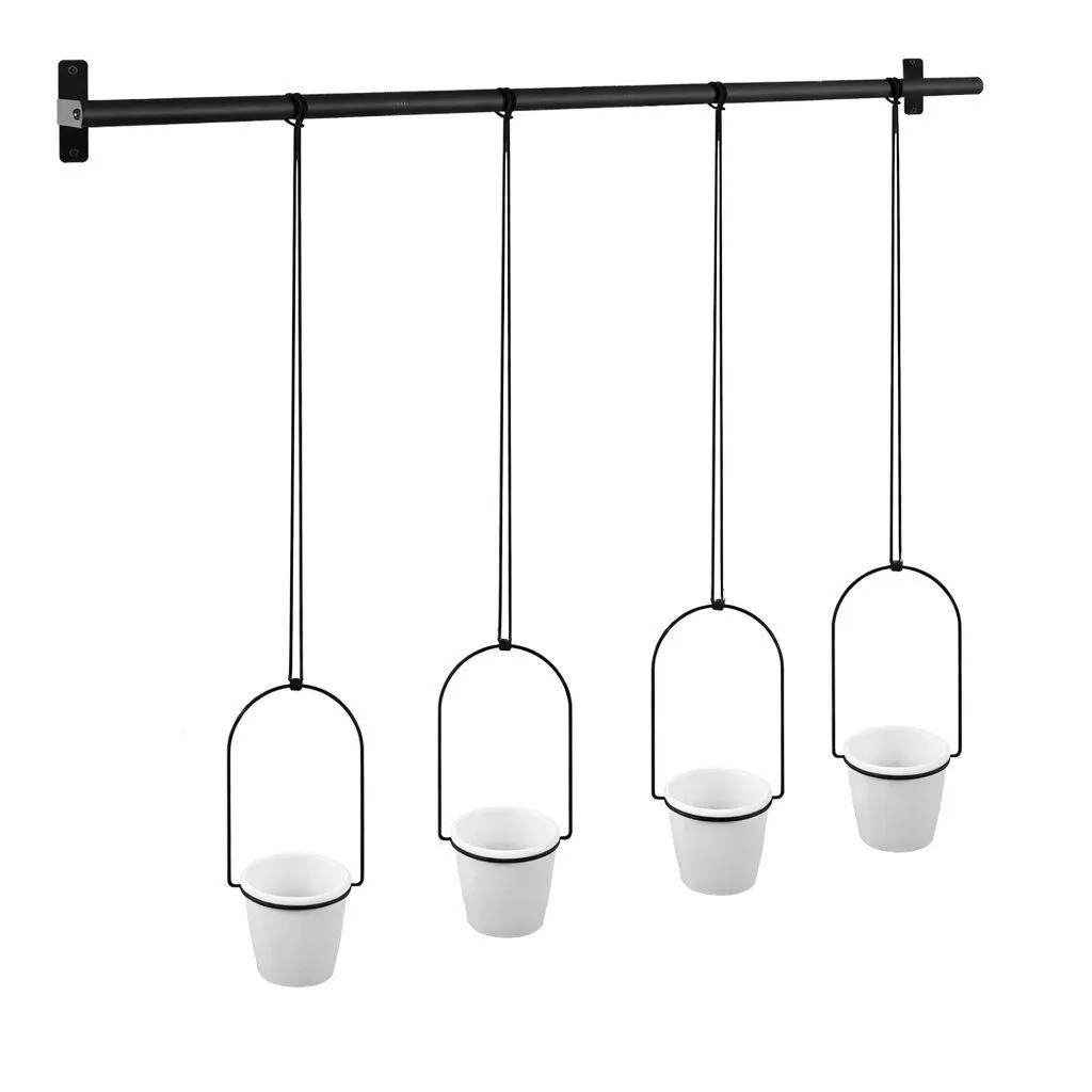 Adjustable Hanging Plant Rail with 4 Pots
