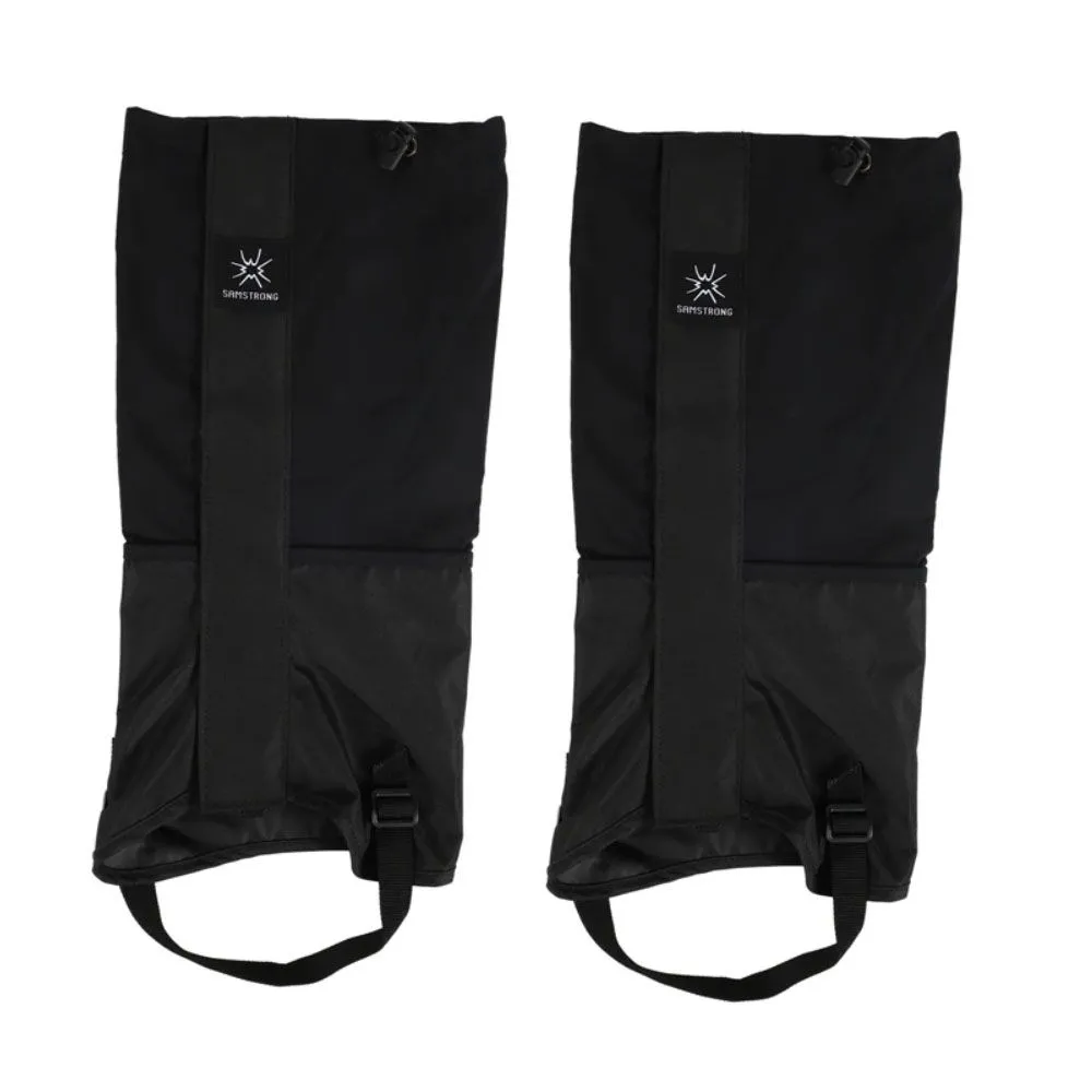 Waterproof Leg Covers Elastic Strap Long Tube Legs Protection Hiking Skiing - Black