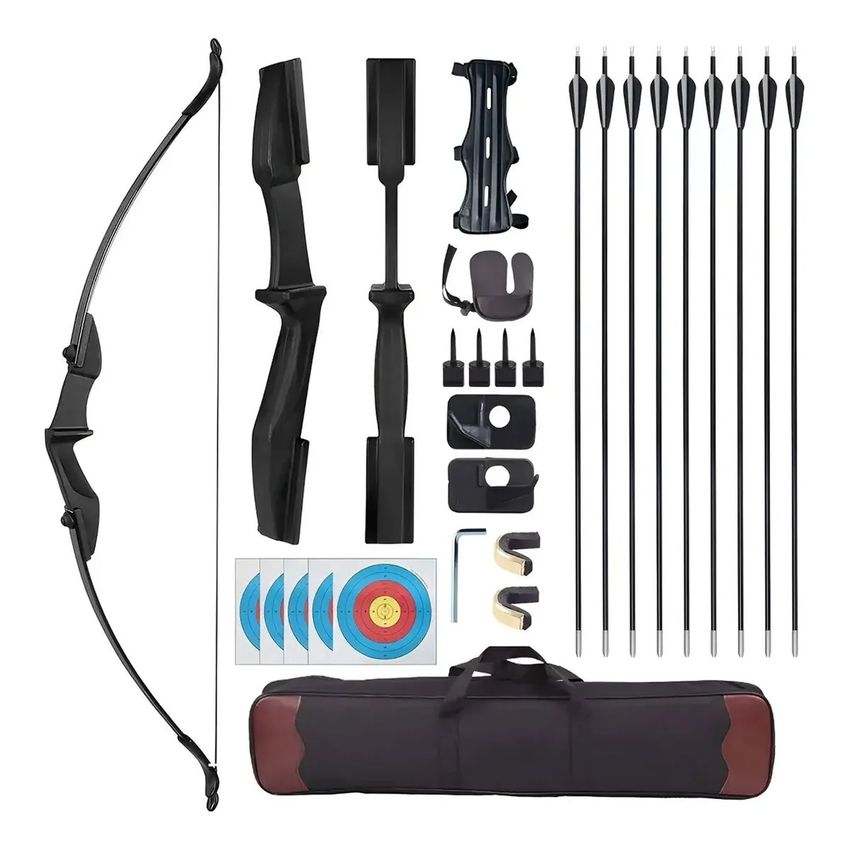 Recurve Bow And Arrow Set 40lb Outdoor Target Practice/Training & Hunting