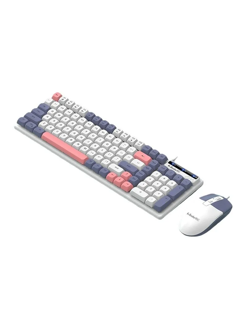 Fashion Business Keyboard Mouse Set Three Color Floating Spherical Key Caps - Blue