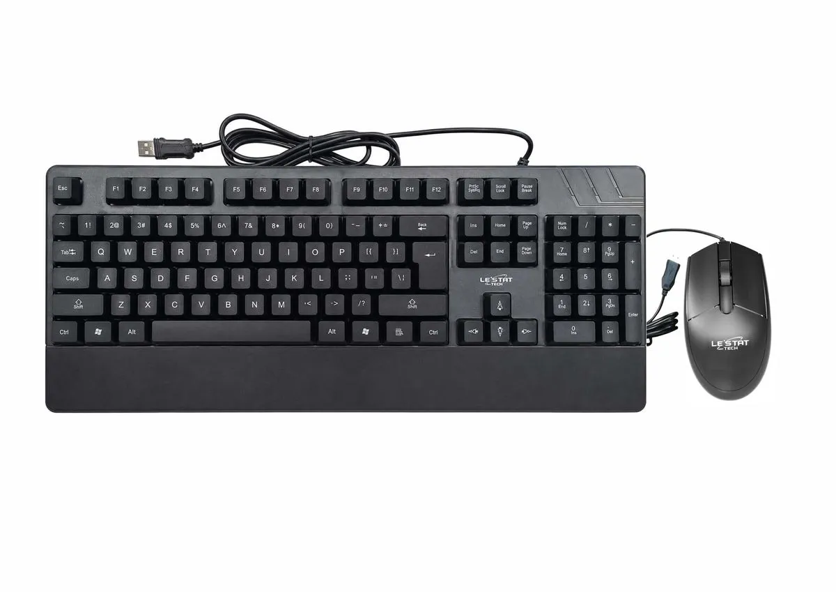 Le' Stat Wired Executive Keyboard & Mouse Set