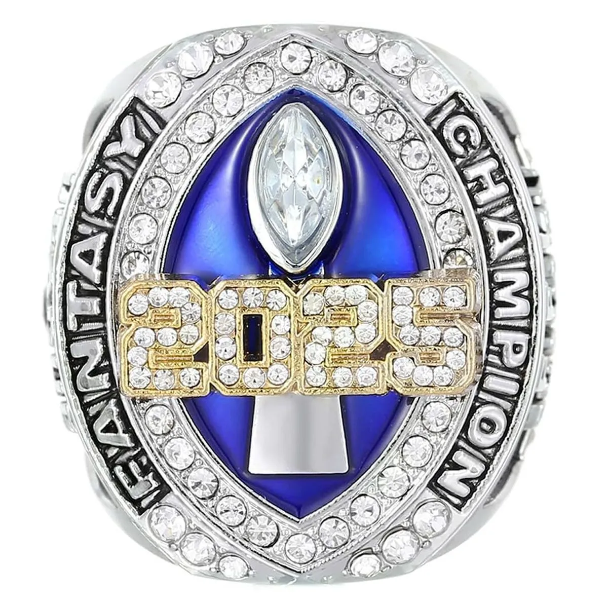 2025 Fantasy Football League Winner Ring for Great Gift for Football Fans