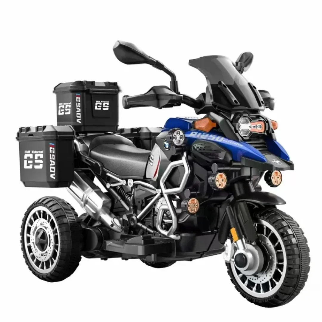 GS Adventure 6V Premium Kids Electric Ride-On 3-Wheel Motorcycle - Blue