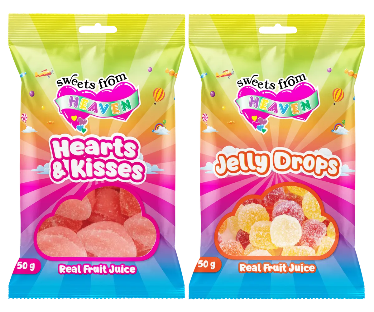 24Pk | Sweets from Heaven | Hearts,Jelly | Sweets & Chocolate Hampers | 50g