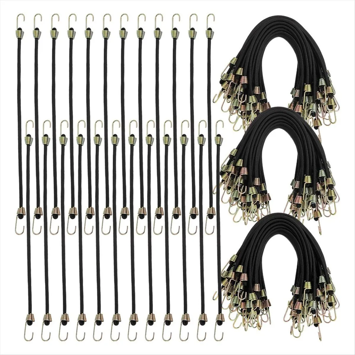 50 Pcs Mini Bungee Cords with Hooks Small Bungee Cords