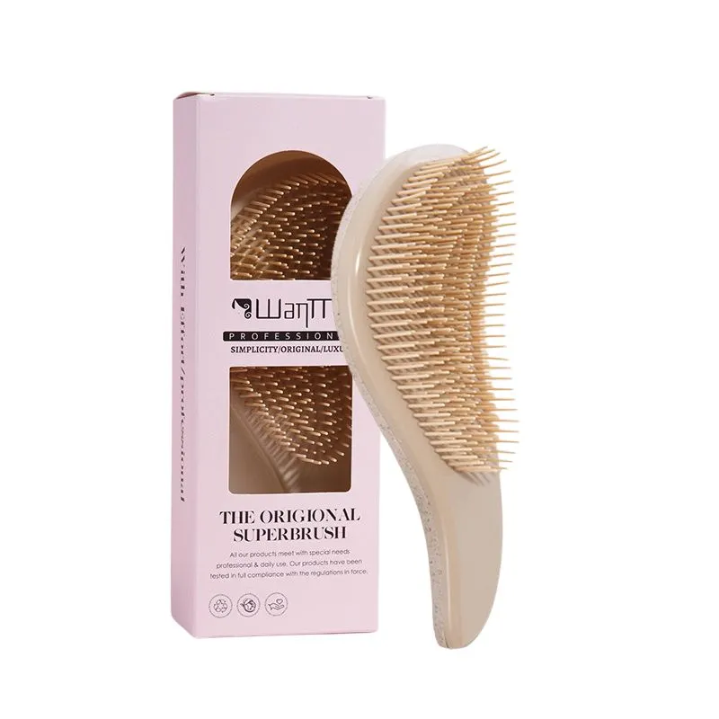 Anti Static Detangling Hair Brush Air Cushion Massage Comb Gift Set - Brown