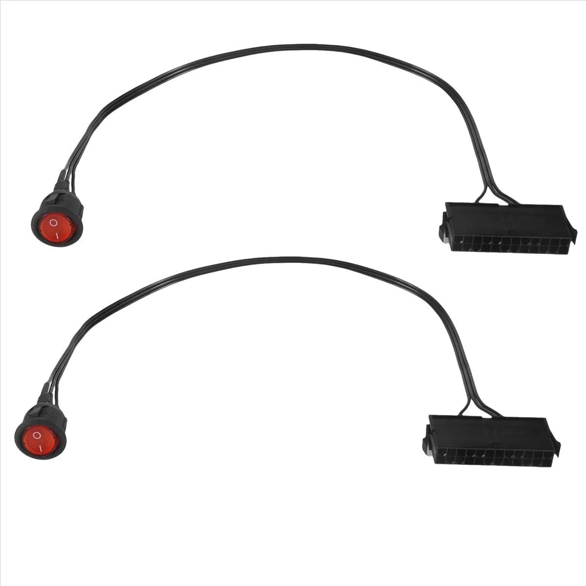 2 Pcs 50Cm Copper Tin Wire 24-Pin Female Atx Psu Power Supply Starter