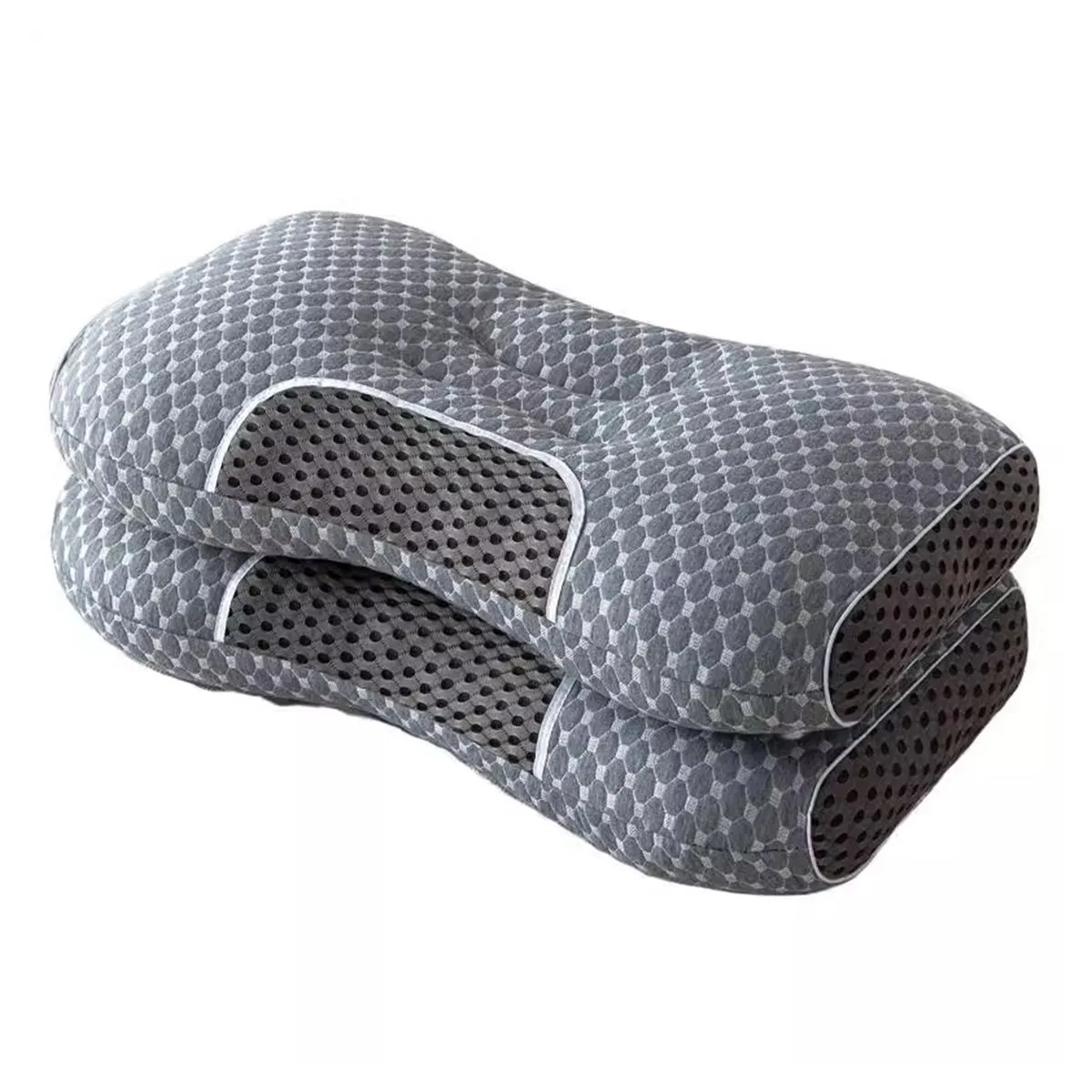Doudou Pillow Spa Massage Pillow [High Pillow]-65x40cm Gray Two pack