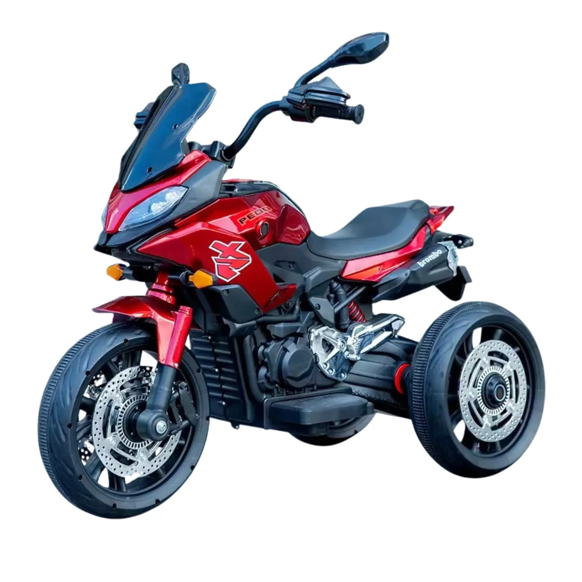 Kids Electric Motorcycle - 3-Tire Ride-On Bike - Red