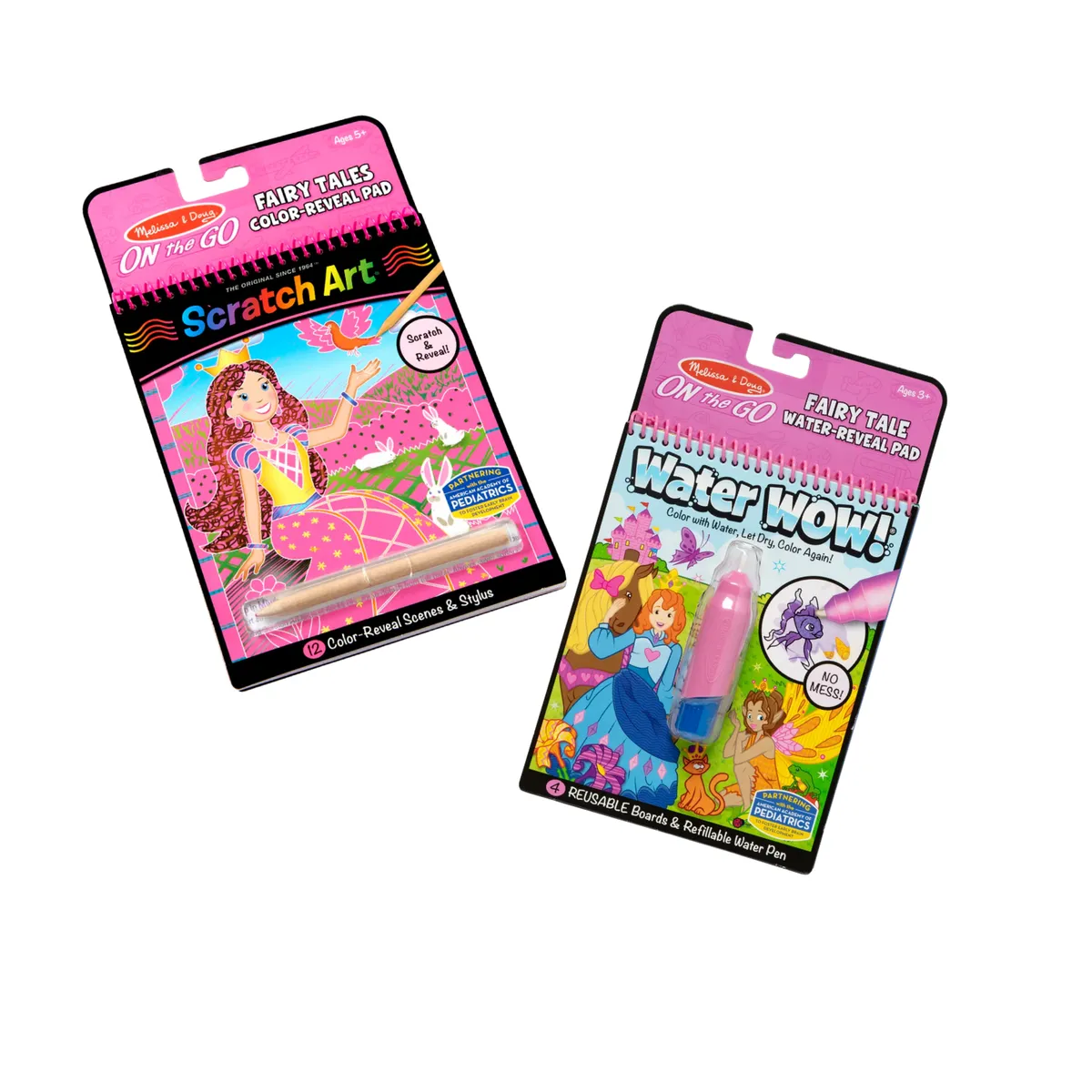 Melissa & Doug Fairy Tale Combo Water Wow & Colour Reveal Scratch Pad 4+