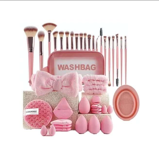 42Piece Professional Beauty Tool Combo Set: Complete Face Washing & Makeup Kit