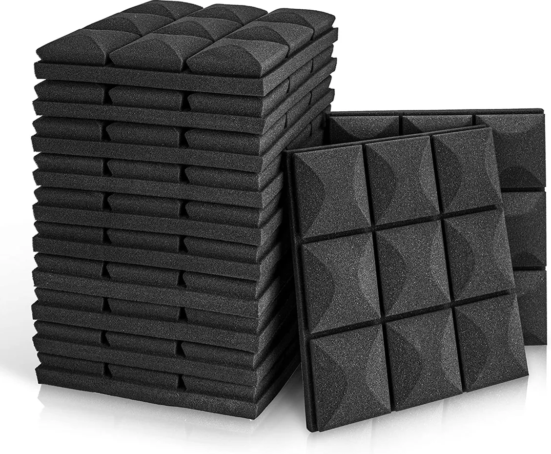Mushroom Sound Insulation Foam Panel 5cm Thick - 12 Pack - Black