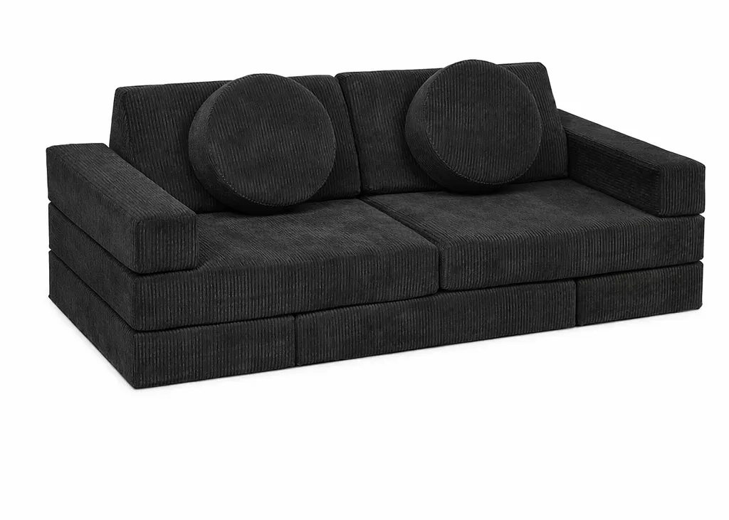 Play Fort Modular Kids Couch - Black Corduroy