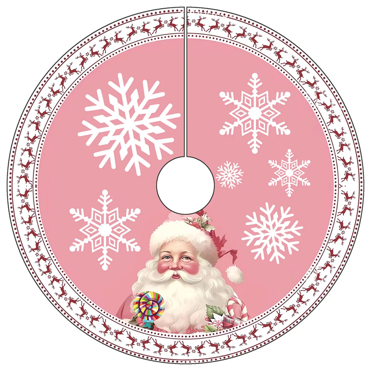 Skirt Xmas Snowflake Santa Claus Elk Noel Tree Decor
