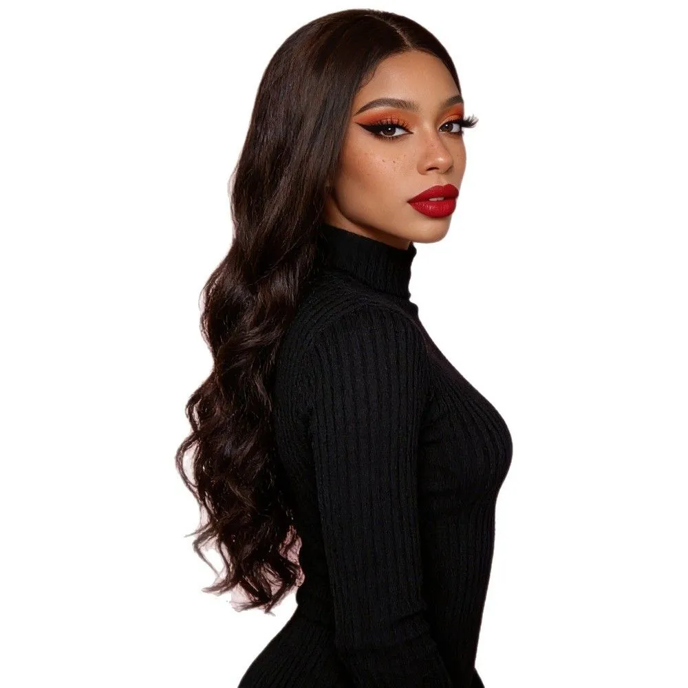 26 Inch Women's Wig Middle Part Long Curly Big Wave Hair