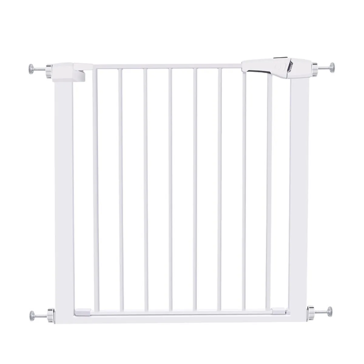 Adjustable 77 - 87cm Pet Dog Gate Barrier Automatic Lock No-Drill Safe Home - White