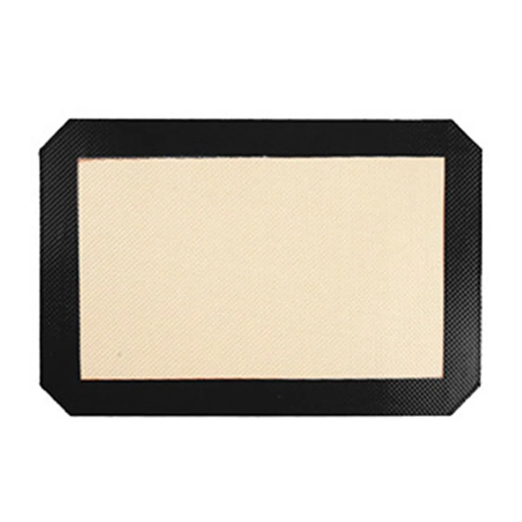 Rectangular Silicone Baking Mat Nonstick Macaron Color Heat Resistant - Black