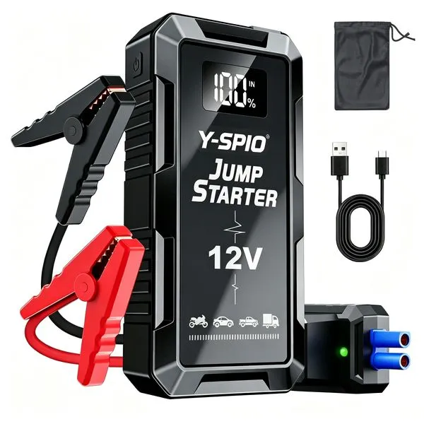 3-in-1 Car Jump Starter with Jump Leads, Air Compressor & Light Y-SPIO