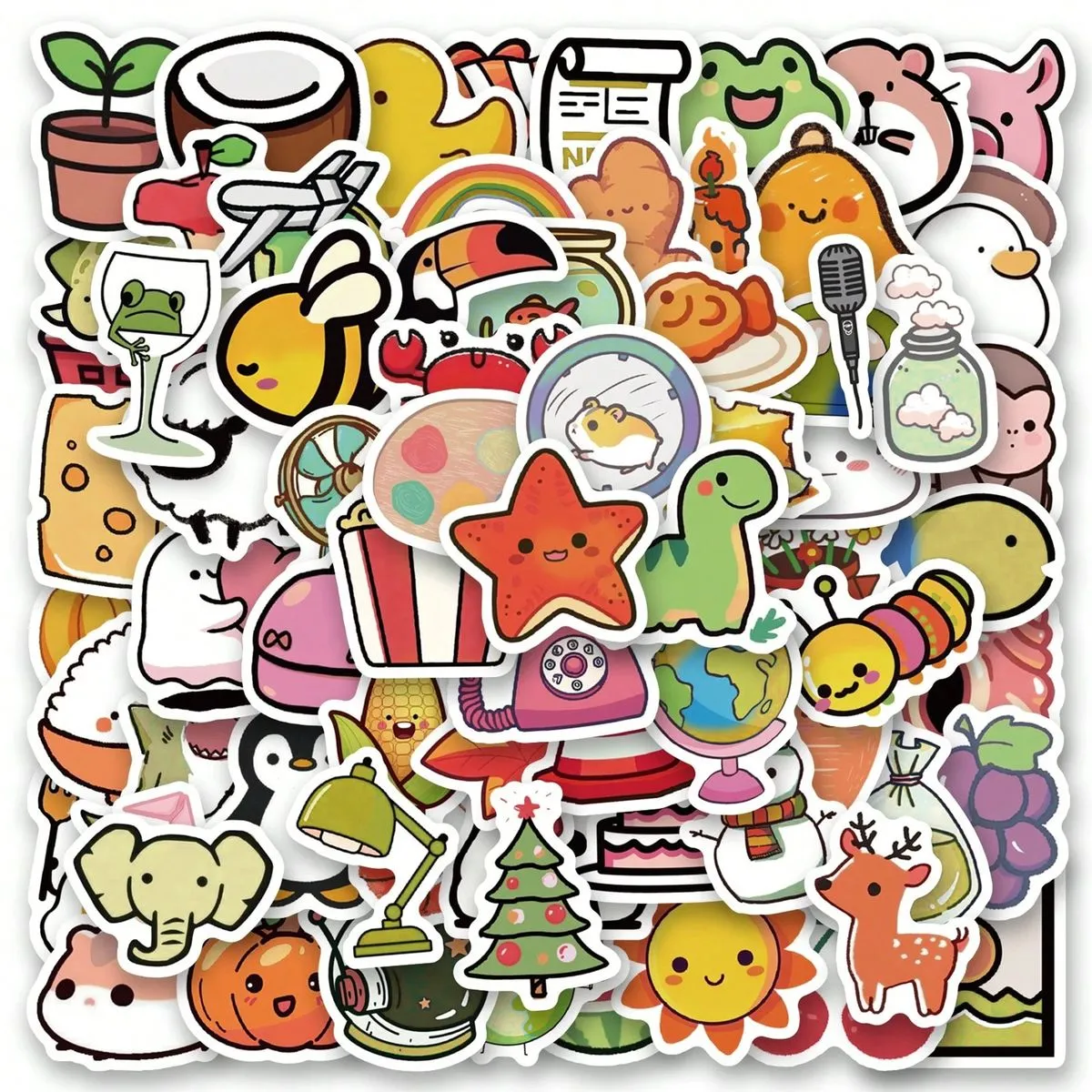 Kabukis 100 Pcs Cute Cartoon Characters Stickers Pack - Adorable Collection