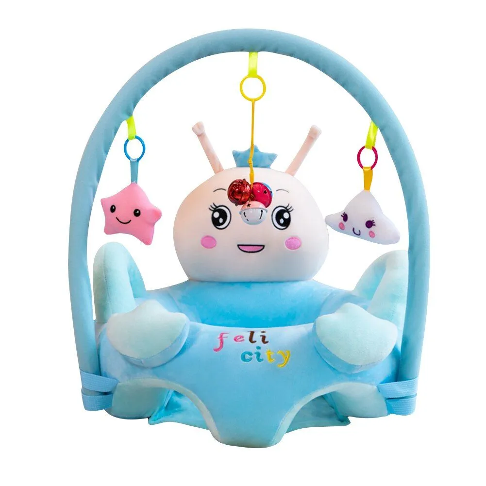 Baby Plush Chair Baby Seats Sofa with Game Pole - Blue