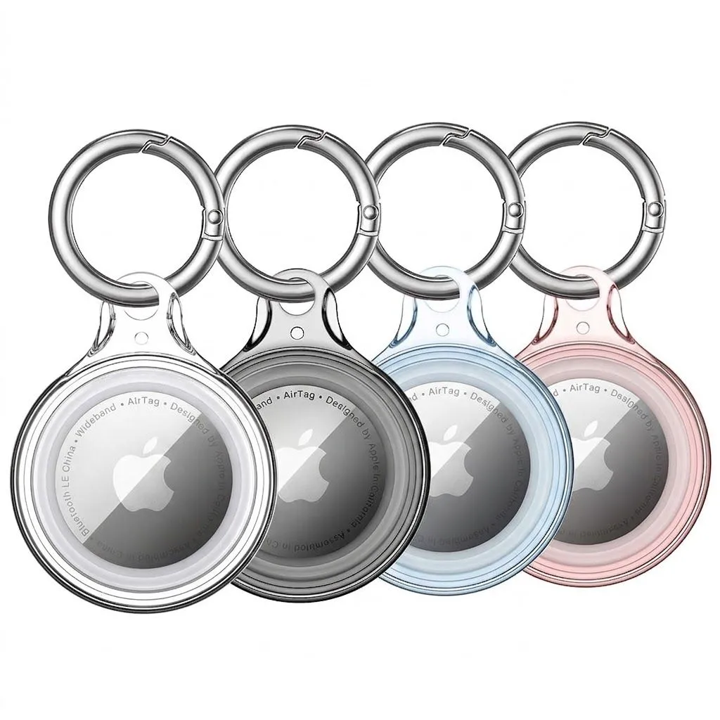 4 Pack Full Waterproof TPU Protective Case-Shockproof Anti-Lost Keychain
