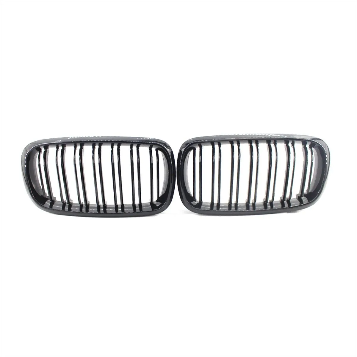 1Pair Car Grille Double Line Front Kidney for Bmw Compatible with Universal
