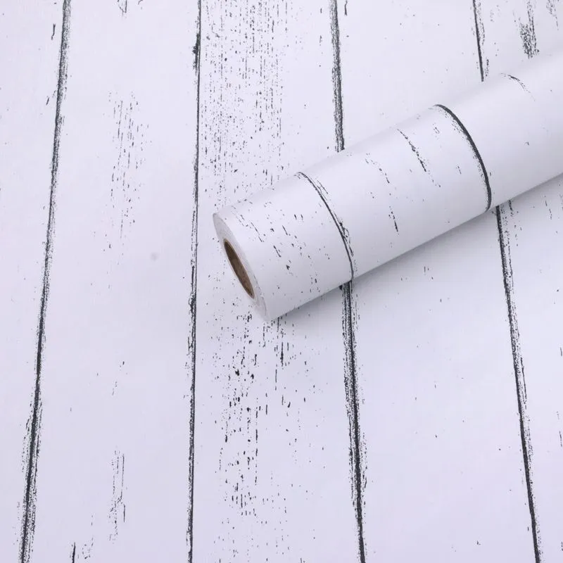10m Roll Peel and Stick Vinyl 3DWallpaperPine Wood Cabinet Wall Wooden Look - 9302