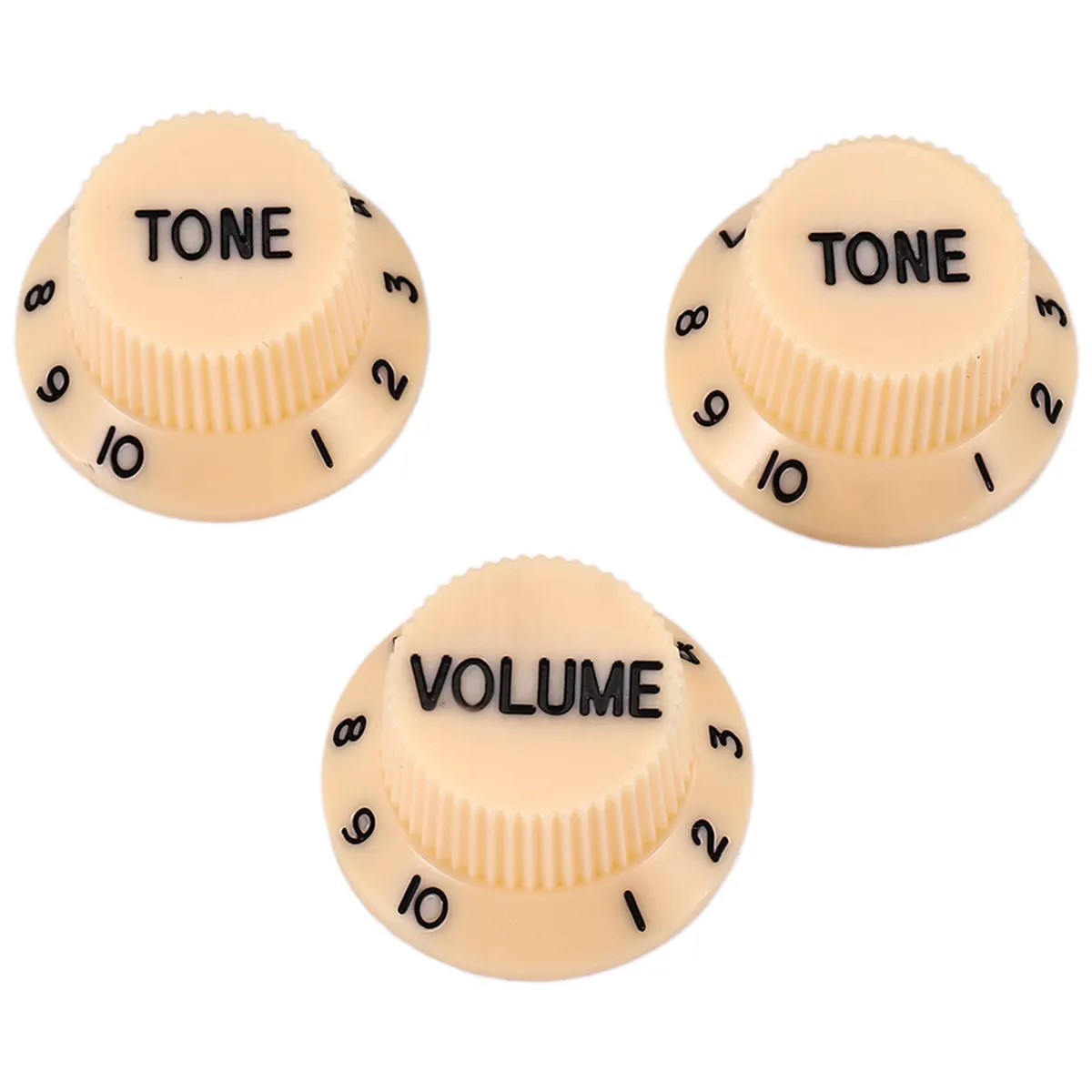 Cream Dark Blue Font 1 Volume& 2 Tone Guitar Control Knobs