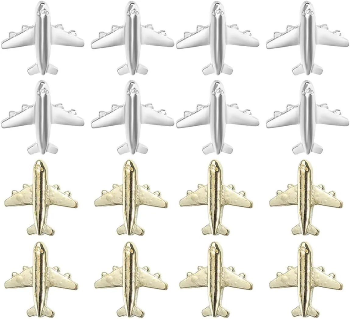 Decorative Airplane-shaped Metal Push Pins for Cork Board Photo Wall Office