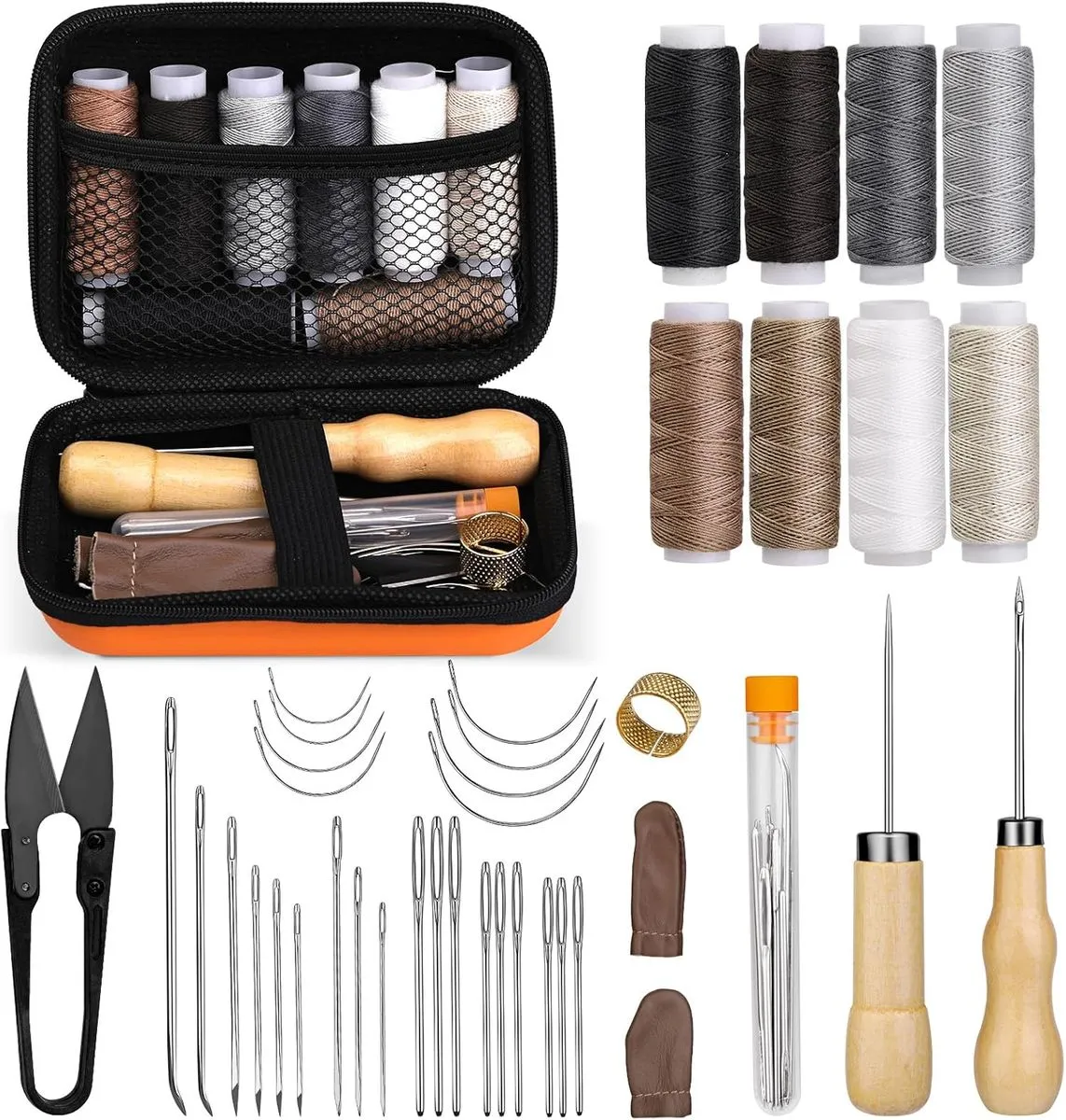 40 Pcs Leather Sewing Kit, Upholstery Repair Heavy Duty Sewing Kit(j5)