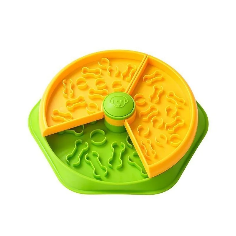 Dog Puzzle Slow Feeder Toy, Rotating Turntable Food Dispensing Plate, Pet.