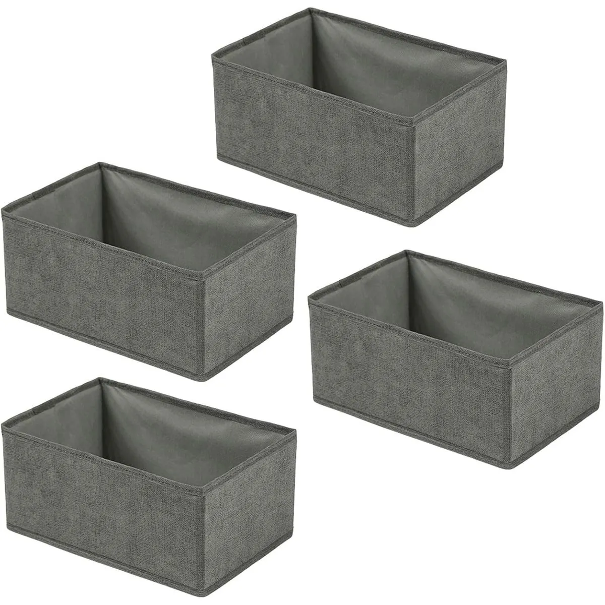 4Pcs Collapsible Cloth Drawer Organizer Boxes, Closet Dividers, Storage Box