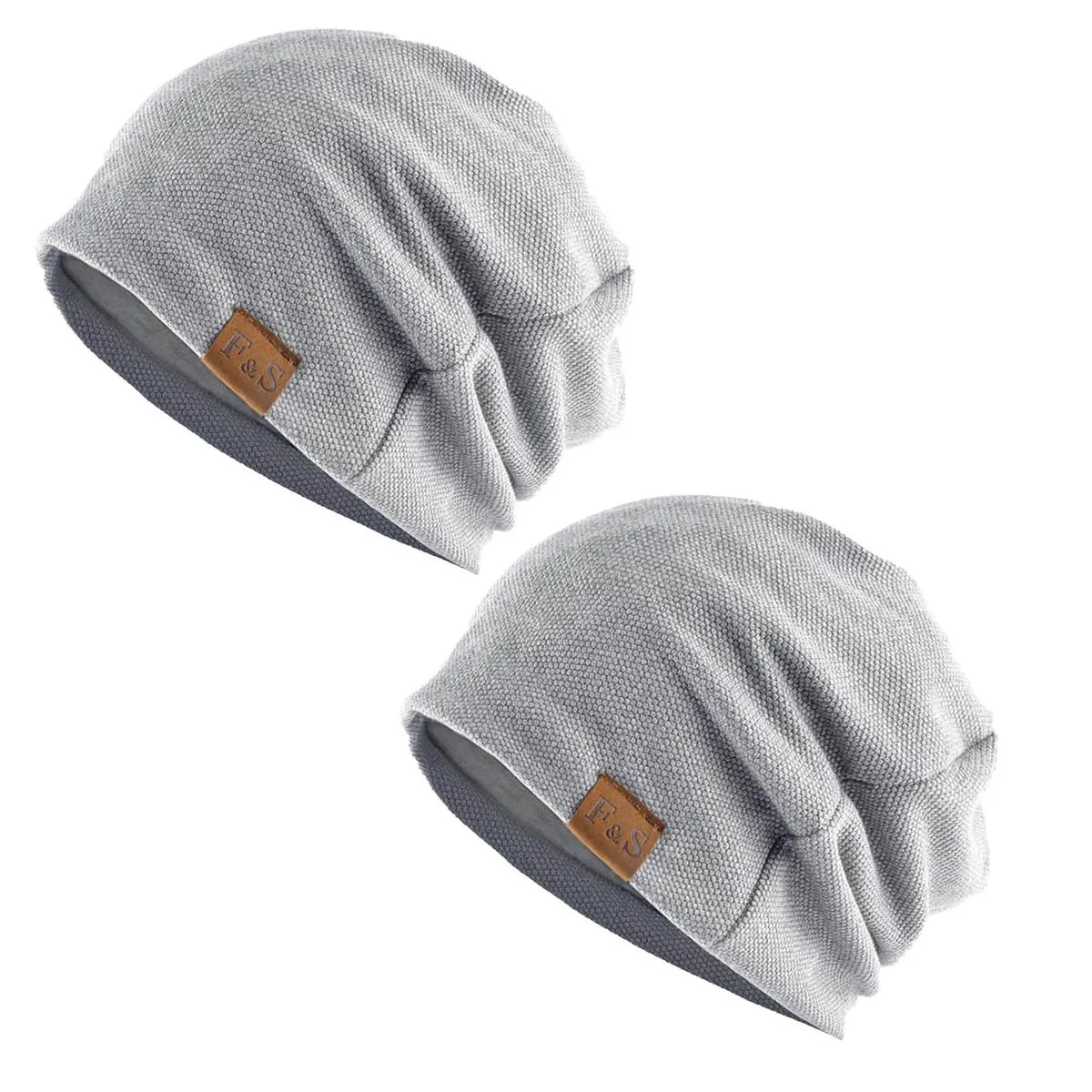 Unisex Beanie,Slouch Beanie Hat,Soft Thin Cotton Hat,Caps & Beanies 2Pcs